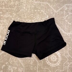 Rogue Fitness Black Athletic Shorts Women's Workout Gym Compression Shorts